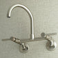Kingston Brass Concord 8 in. Adjustable Center Wall Mount Kitchen Faucet (KS814) Brushed Nickel