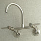 Kingston Brass Concord 8 in. Adjustable Center Wall Mount Kitchen Faucet (KS814) Brushed Nickel