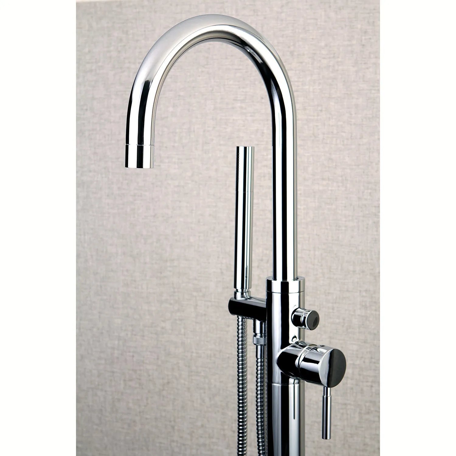 Kingston Brass Concord Freestanding Tub Faucet with Hand Shower (KS8151DL) Polished Chrome
