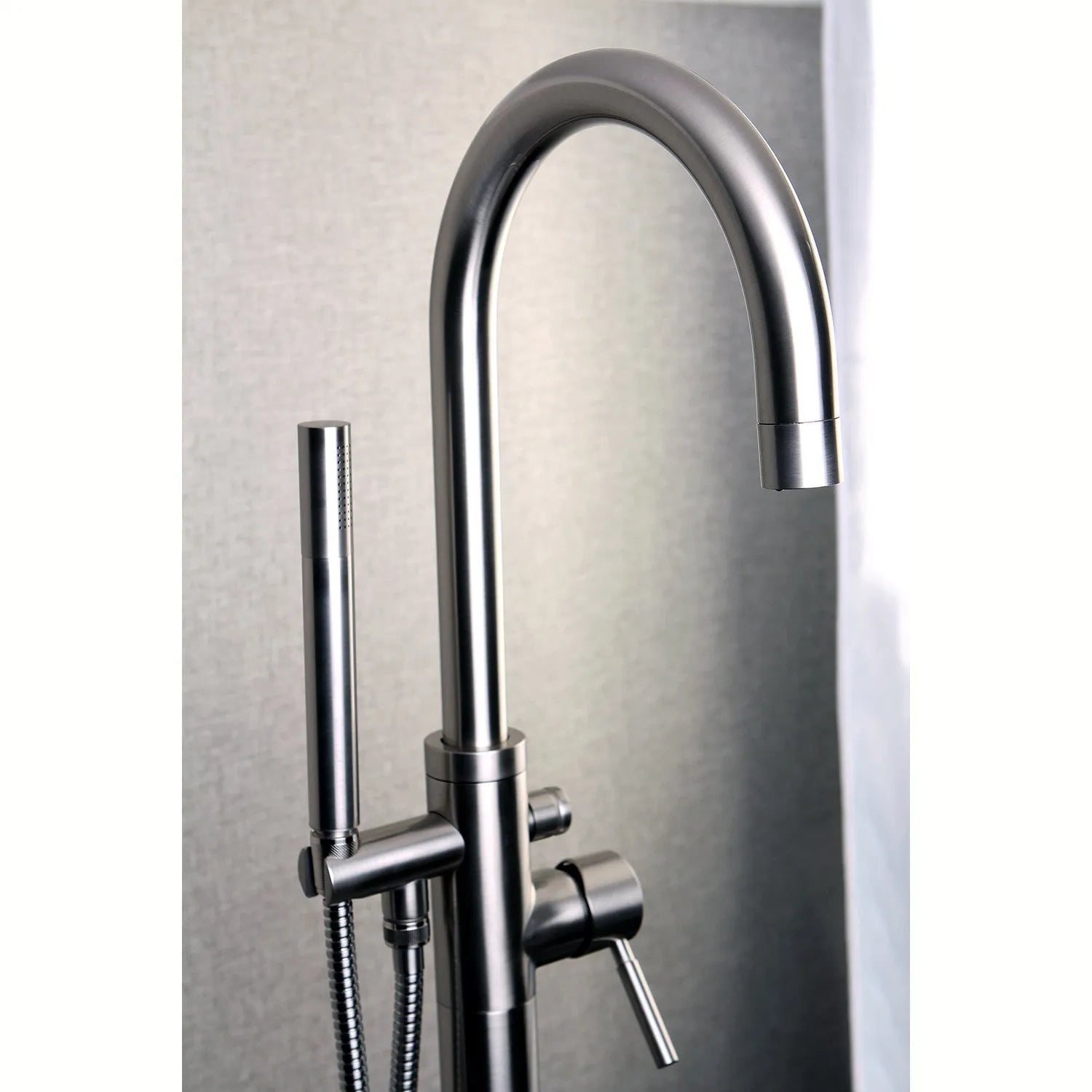 Kingston Brass Concord Freestanding Tub Faucet with Hand Shower (KS8158DL) Brushed Nickel