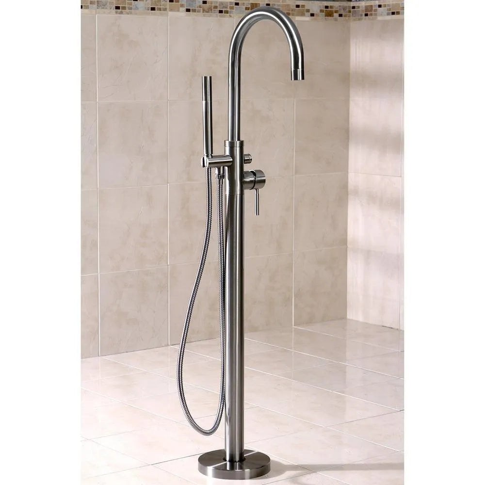Kingston Brass Concord Freestanding Tub Faucet with Hand Shower (KS8158DL) Brushed Nickel