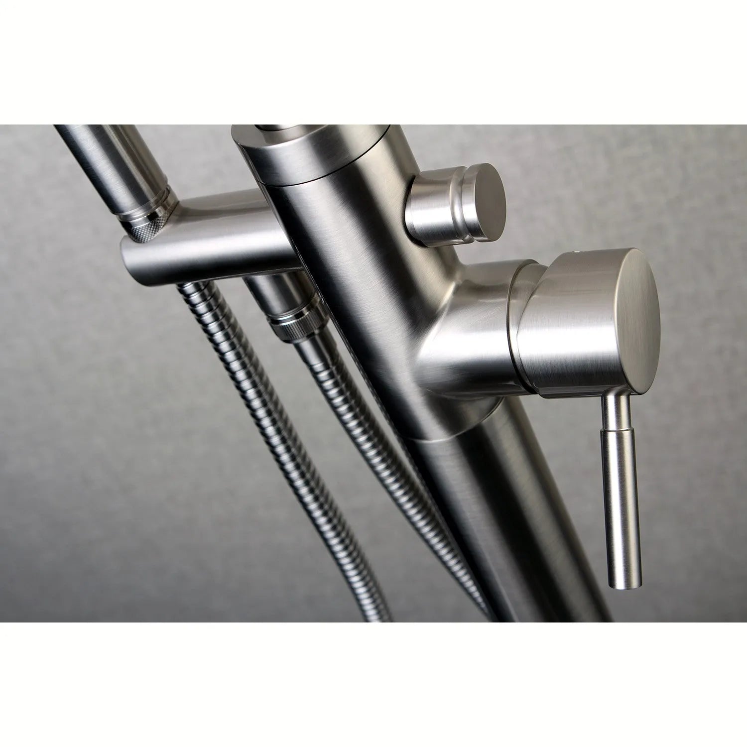Kingston Brass Concord Freestanding Tub Faucet with Hand Shower (KS8158DL) Brushed Nickel