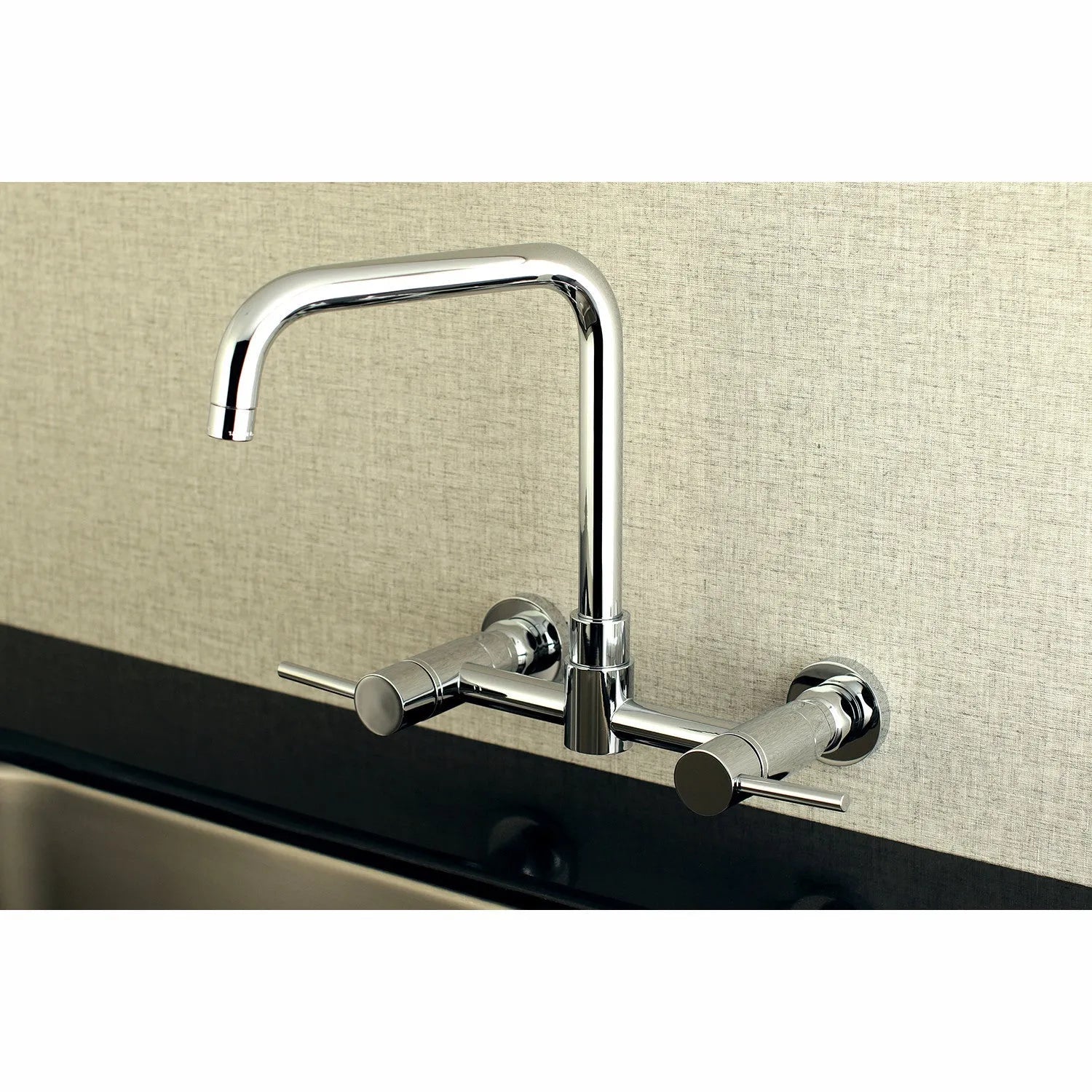 Kingston Brass Concord 8 in. Centerset Wall Mount Kitchen Faucet (KS8161DL) Polished Chrome
