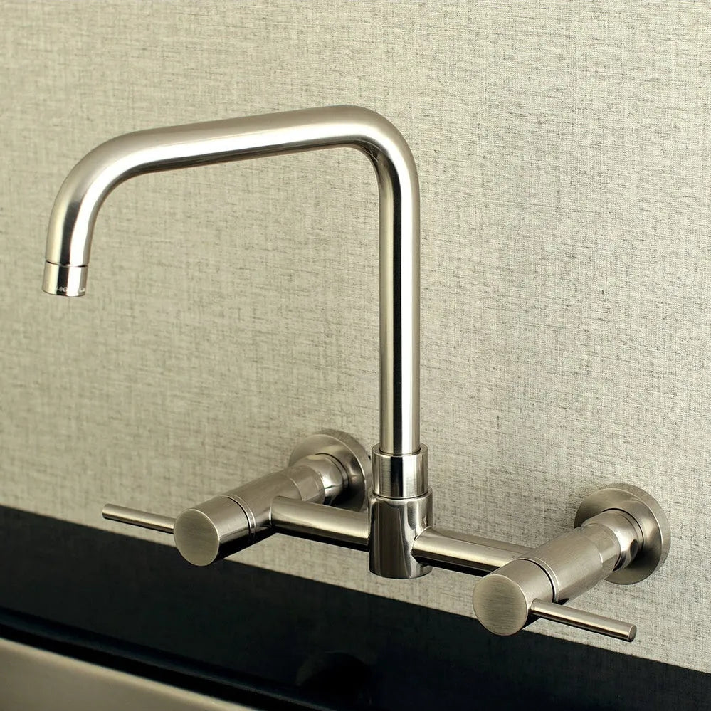 Kingston Brass Concord 8 in. Centerset Wall Mount Kitchen Faucet (KS8168DL) Brushed Nickel