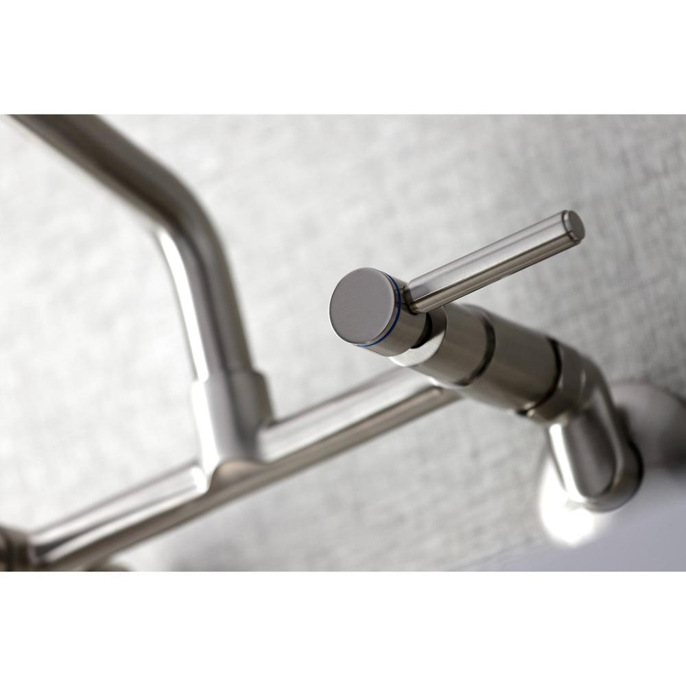 Kingston Brass Concord Two-Handle Wall-Mount Kitchen Faucet (KS823SN) Brushed Nickel