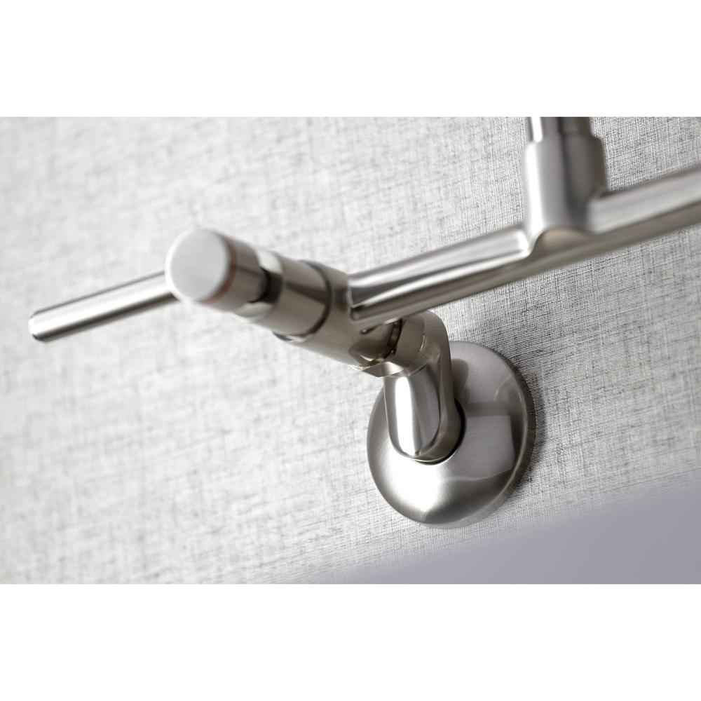Kingston Brass Concord Two-Handle Wall-Mount Kitchen Faucet (KS823SN) Brushed Nickel
