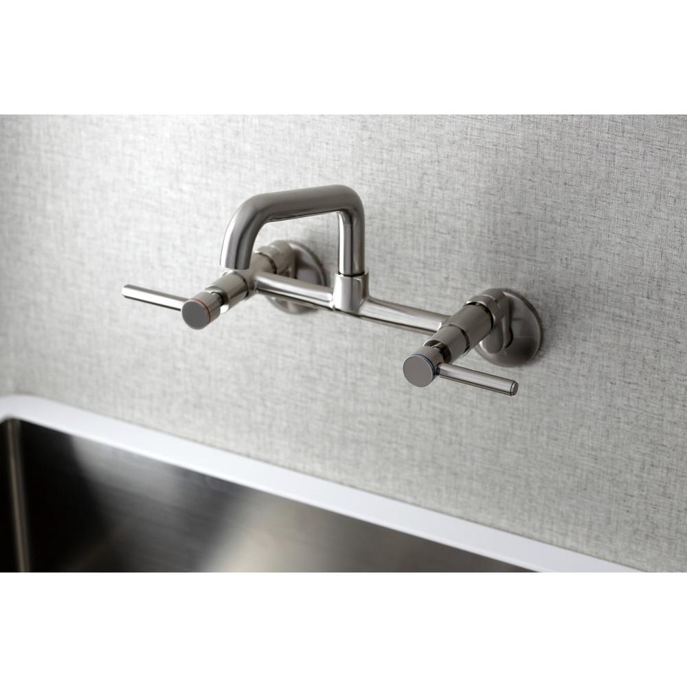 Kingston Brass Concord Two-Handle Wall-Mount Kitchen Faucet (KS823SN) Brushed Nickel
