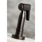 Kingston Brass Concord Two-Handle Bridge Kitchen Faucet with Brass Side Sprayer in Oil Rubbed Bronze (KS8275DKLBS)