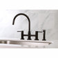 Kingston Brass Concord Two-Handle Bridge Kitchen Faucet with Brass Side Sprayer (KS8275DLBS) Oil Rubbed Bronze