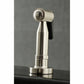 Kingston Brass Concord Two-Handle Bridge Kitchen Faucet with Brass Side Sprayer (KS8278DLBS) Brushed Nickel