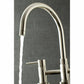 Kingston Brass Concord Two-Handle Bridge Kitchen Faucet with Brass Side Sprayer (KS8278DLBS) Brushed Nickel