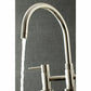 Kingston Brass Concord Two-Handle Bridge Kitchen Faucet with Brass Side Sprayer (KS8278DLBS) Brushed Nickel