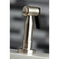 Kingston Brass Concord Two-Handle Bridge Kitchen Faucet with Brass Side Sprayer (KS8278DLBS) Brushed Nickel