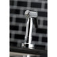 Kingston Brass Concord Two-Handle Bridge Kitchen Faucet with Brass Side Sprayer (KS8281DKLBS) Polished Chrome