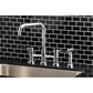 Kingston Brass Concord Two-Handle Bridge Kitchen Faucet with Brass Side Sprayer (KS8281DKLBS) Polished Chrome