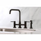 Kingston Brass Concord Two-Handle Bridge Kitchen Faucet with Brass Sprayer (KS8285DLBS) Oil Rubbed Bronze