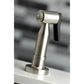 Kingston Brass Concord Two-Handle Bridge Kitchen Faucet with Brass Side Sprayer (KS8288DKLBS) Brushed Nickel