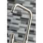 Kingston Brass Concord Two-Handle Bridge Kitchen Faucet with Brass Side Sprayer (KS8288DKLBS) Brushed Nickel
