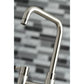 Kingston Brass Concord Two-Handle Bridge Kitchen Faucet with Brass Side Sprayer (KS8288DKLBS) Brushed Nickel