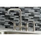 Kingston Brass Concord Two-Handle Bridge Kitchen Faucet with Brass Side Sprayer (KS8288DKLBS) Brushed Nickel