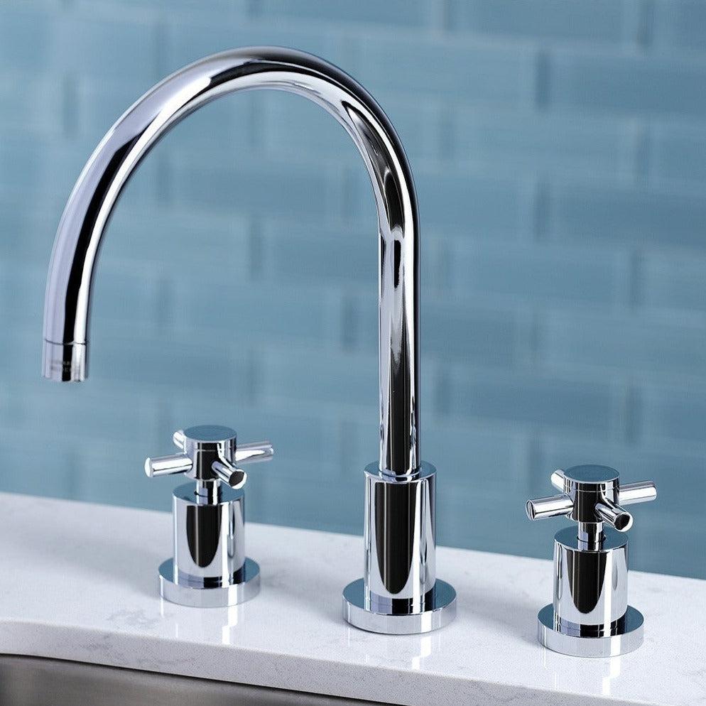 Kingston Brass Widespread Kitchen Faucet in Polished Chrome (KS8721DXLS)