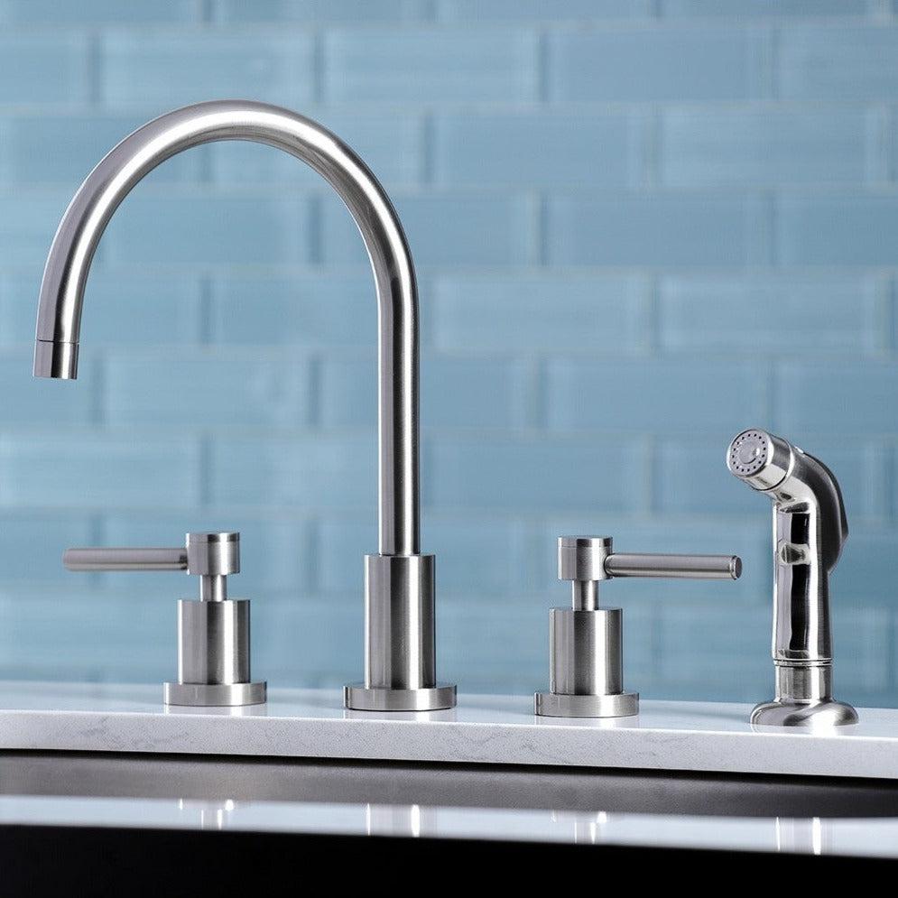 Kingston Brass Widespread Kitchen Faucet (KS8728DL) Brushed Nickel
