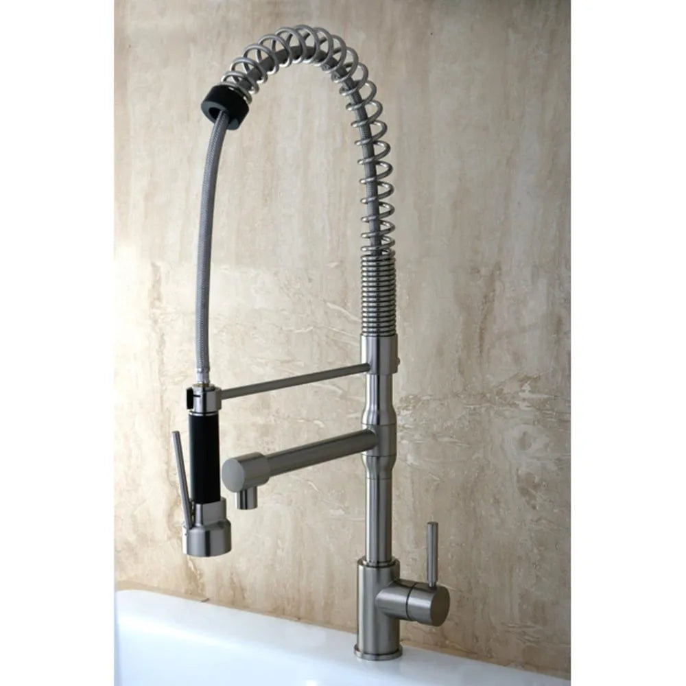 Kingston Brass Concord Single-Handle Pre-Rinse Kitchen Faucet in Brushed Nickel (KS8978DL) 