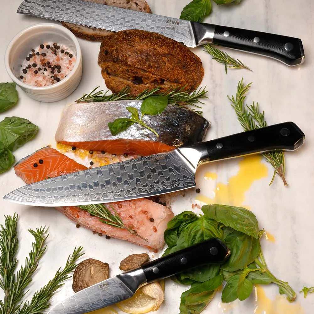 ZLINE 3-Piece Damascus Steel Kitchen Knife Set (KSETT-JD-3) – The