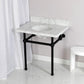 Kingston Brass Templeton 30" x 22" Carrara Marble Vanity Top with Brass Console Legs Carrara Marble/Matte Black