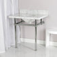 Kingston Brass Templeton 30" x 22" Carrara Marble Vanity Top with Brass Console Legs Carrara Marble/Polished Chrome