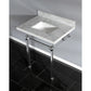 Kingston Brass Templeton 30" x 22" Carrara Marble Vanity Top with Clear Acrylic Console Legs in Polished Chrome