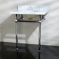 Kingston Brass Templeton 30" x 22" Carrara Marble Vanity Top with Brass Console Legs Carrara Marble/Polished Chrome