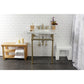 Kingston Brass Templeton 30" x 22" Carrara Marble Vanity Top with Brass Console Legs Carrara Marble/Brushed Brass
