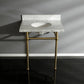 Kingston Brass Templeton 30" x 22" Carrara Marble Vanity Top with Brass Console Legs Carrara Marble/Brushed Brass