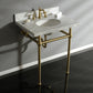 Kingston Brass Templeton 30" x 22" Carrara Marble Vanity Top with Brass Console Legs Carrara Marble/Brushed Brass