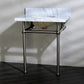 Kingston Brass Templeton 30" x 22" Carrara Marble Vanity Top with Brass Console Legs Carrara Marble/Brushed Nickel