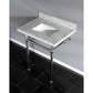 Kingston Brass Templeton 30" x 22" Carrara Marble Vanity Top with Brass Console Legs Carrara Marble/Polished Chrome