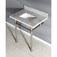 Kingston Brass Templeton 30" x 22" Carrara Marble Vanity Top with Brass Console Legs Carrara Marble/Brushed Nickel