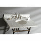 Kingston Brass Templeton 36" x 22" Carrara Marble Vanity Top with Brass Console Legs Carrara Marble/Polished Nickel