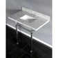 Kingston Brass Templeton 36" x 22" Carrara Marble Vanity Top with Brass Console Legs Carrara Marble/Polished Chrome