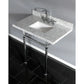 Kingston Brass Templeton 36" x 22" Carrara Marble Vanity Top with Brass Console Legs Carrara Marble/Polished Chrome