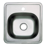 Kingston Brass 15 in. Stainless Steel Self-Rimming Single Bowl Bar Sink, Brushed (GKTS15151) 