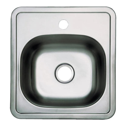 Kingston Brass 15 in. Stainless Steel Self-Rimming Single Bowl Bar Sink, Brushed (GKTS15151) 