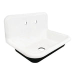 Kingston Brass 30 in. Cast Iron Single Bowl Wall Mount Sink, White (GCLWS302019) White