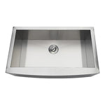 Kingston Brass 33 in. Drop-In Stainless Steel Apron-Front Single Bowl Farmhouse Kitchen Sink, Brushed (GKTSF33209) Brushed