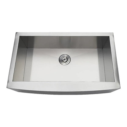 Kingston Brass 33 in. Drop-In Stainless Steel Apron-Front Single Bowl Farmhouse Kitchen Sink, Brushed (GKTSF33209) Brushed