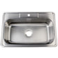 Kingston Brass 33 in. Self-Rimming Single Bowl Kitchen Sink, Brushed (GKTS3322901) Brushed