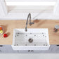 Kingston Brass 36 in. Farmhouse Kitchen Sink with Strainer and Grid, Matte White (KGKFA361810BC) Matte White/Brushed
