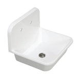 Kingston Brass Arcticstone 24 in. Solid Surface Farmhouse Kitchen Sink with Backsplash, Matte White (GKTA242119) Matte White