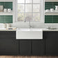 Kingston Brass Arcticstone 33 in. Solid Surface Farmhouse Kitchen Sink, Matte/Glossy White (GPFA331810BCD) Matte/Glossy White